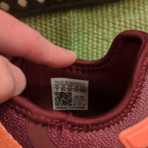 Adidas Women's Maroon and Pink Sneakers - Picture 6 of 6